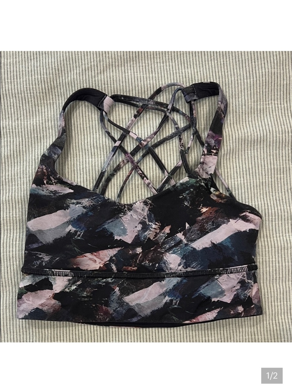lululemon athletica Black Multicolor Crisscross Sports Bra